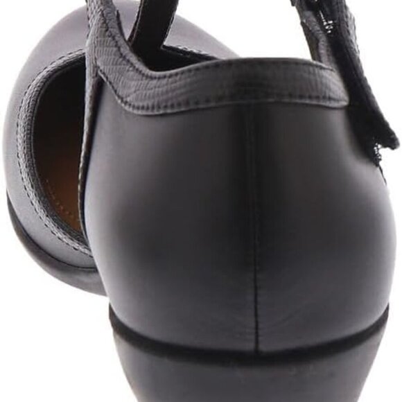 Women's Leather T-Strap Pump 7.5 Wide Ultra Flexible Comfort Mid Heel - Picture 6 of 6